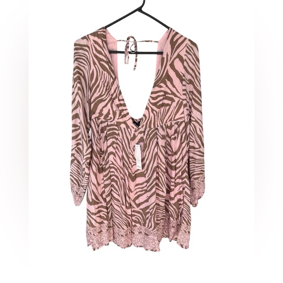 Akaiv Dresses & Skirts - Pink and Brown Zebra Print Women's dress